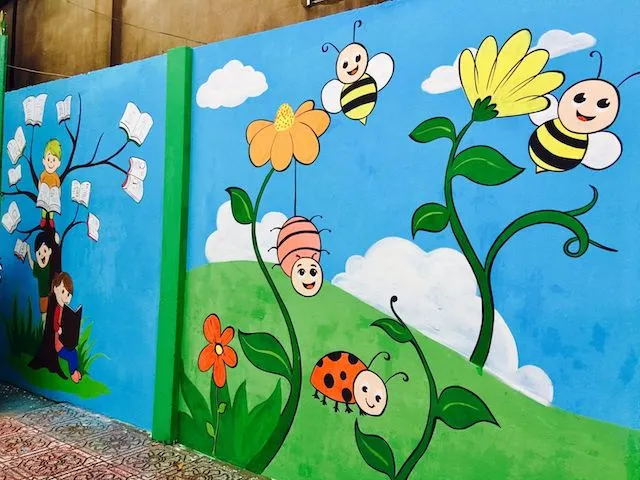 Mẫu vẽ tranh tường mầm non