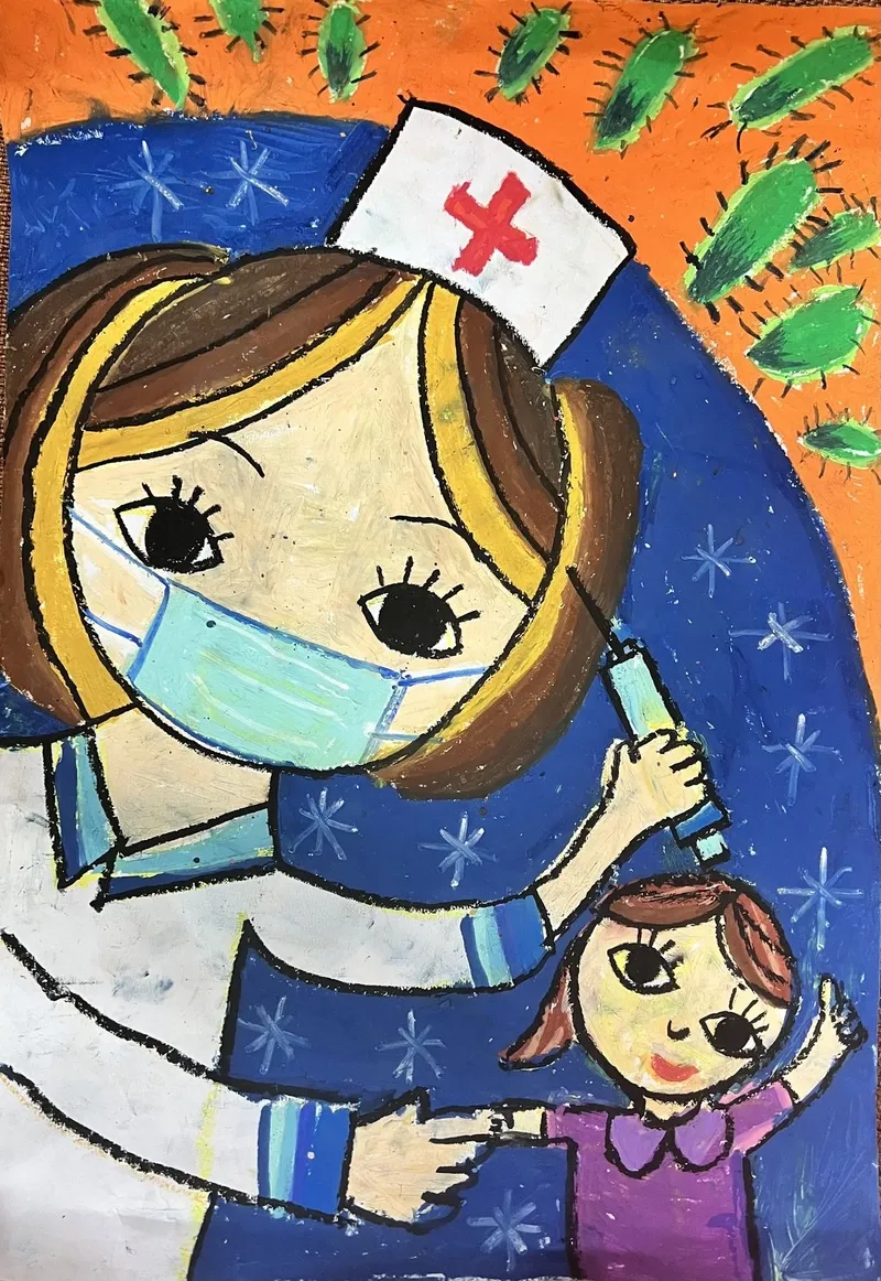 Mẫu vẽ tranh về bác sĩ đẹp nhất cho học sinh