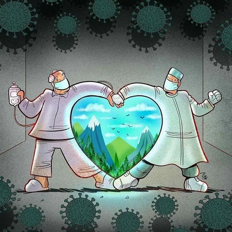 Mẫu vẽ tranh về bác sĩ với nét vẽ sinh động và màu sắc tươi sáng