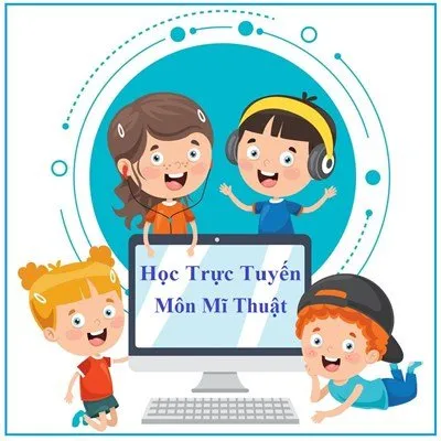 Học sinh tiểu học thực hành vẽ tranh phong cảnh trường học trực tuyến