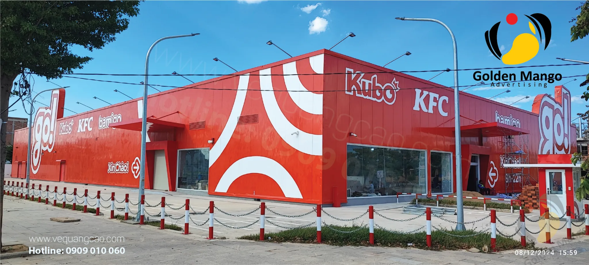 Hệ thống logo Mini Go An Nhơn được triển khai đồng bộ bằng kỹ thuật vẽ tranh quảng cáo chất lượng cao