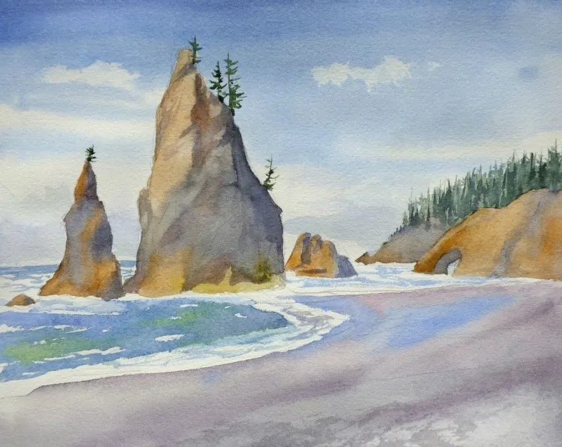 Cận cảnh chi tiết kết cấu của tranh tô màu nước biển Rialto