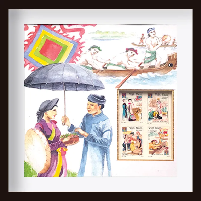 Nét vẽ tinh tế sắc sảo trên các con tem bưu chính Việt Nam