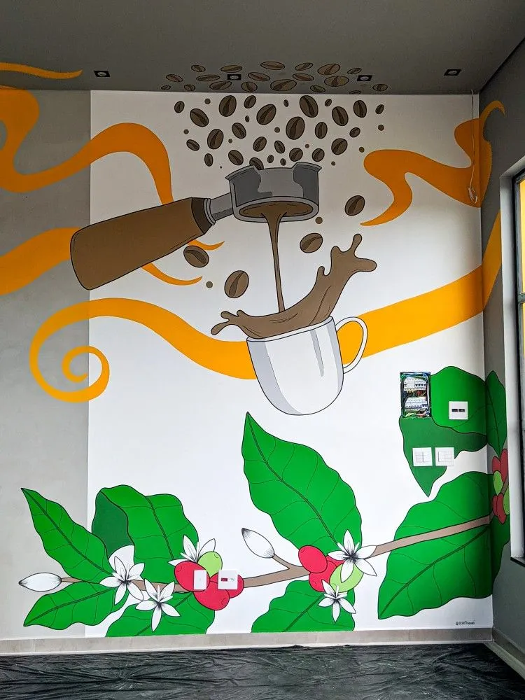 Nghệ thuật vẽ tường quán cafe là công cụ đắc lực để khẳng định phong cách riêng