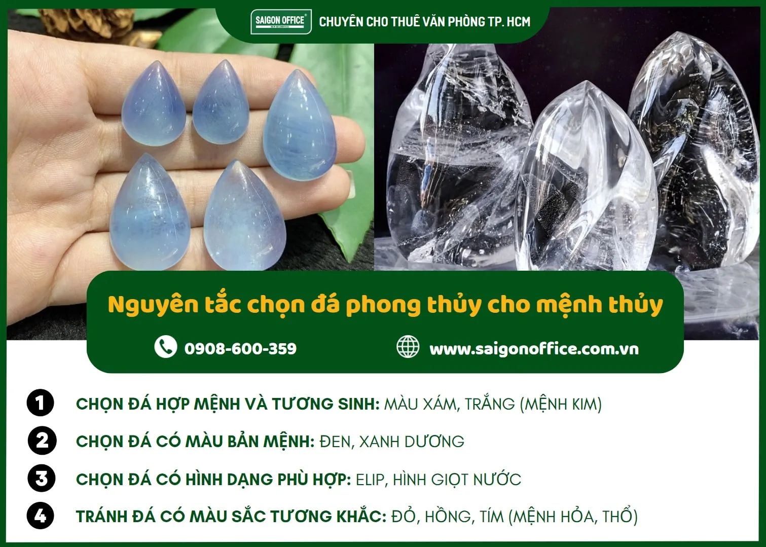 Nguyên tắc chọn đá phong thủy cho người mệnh Thủy