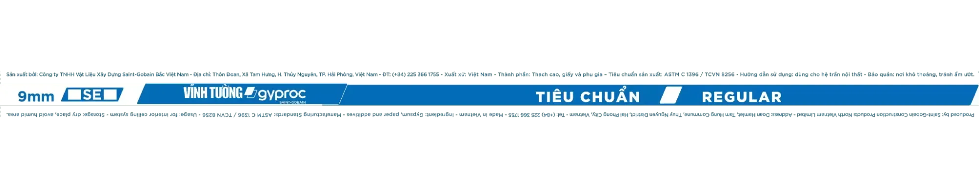 Nhận diện tấm thạch cao Tiêu Chuẩn Vĩnh Tường-gyproc
