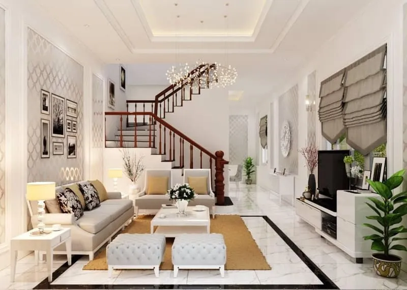 nội thất phong cách bán cổ điển - Crystal Design TPL