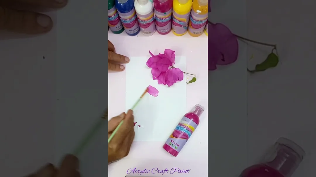 Pha màu hồng tím hoa giấy với màu Acrylic Craft Paint