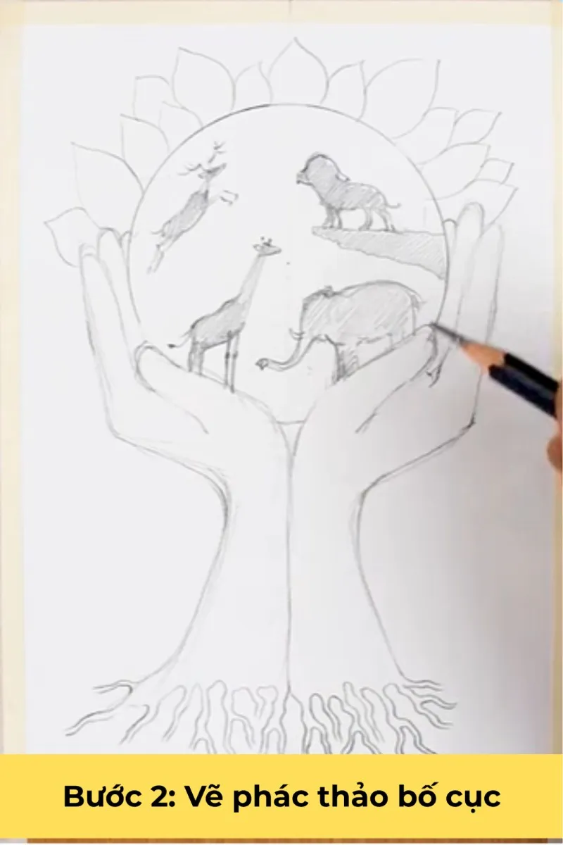 Phác thảo bố cục giúp bức tranh có cấu trúc chặt chẽ và nổi bật