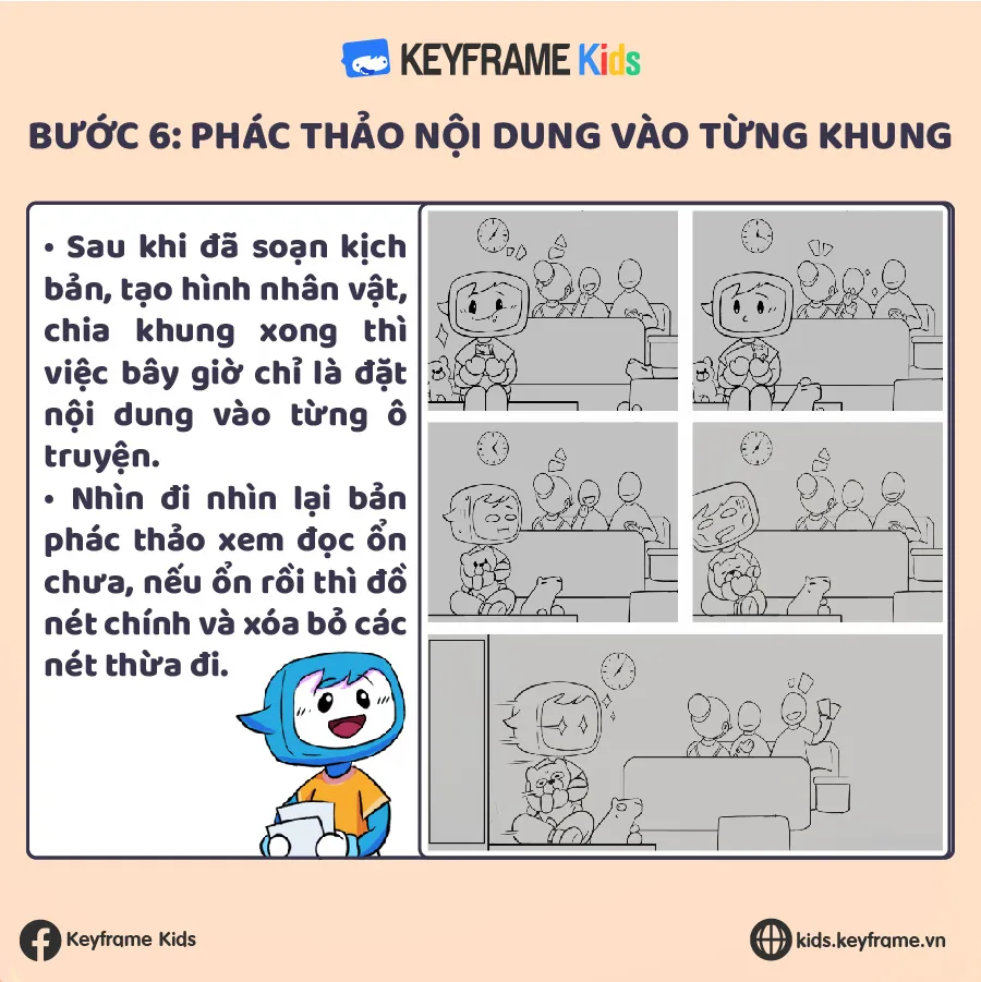 Phác thảo nội dung và bố cục trong từng khung truyện