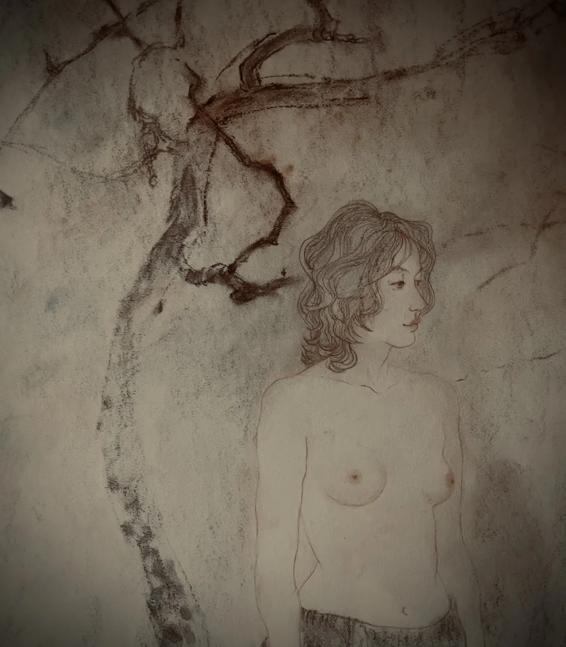 Phác thảo tranh "Hồn núi"