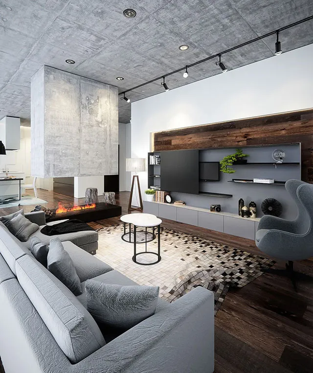 Thiết kế trần màu xám đậm chất nghệ thuật cho phòng ngủ