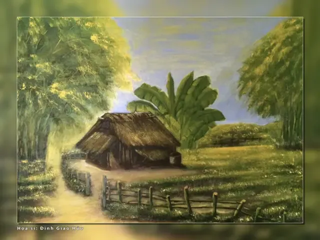 Phong cảnh làng quê hữu tình với sự kết hợp của núi non sông nước và ruộng đồng