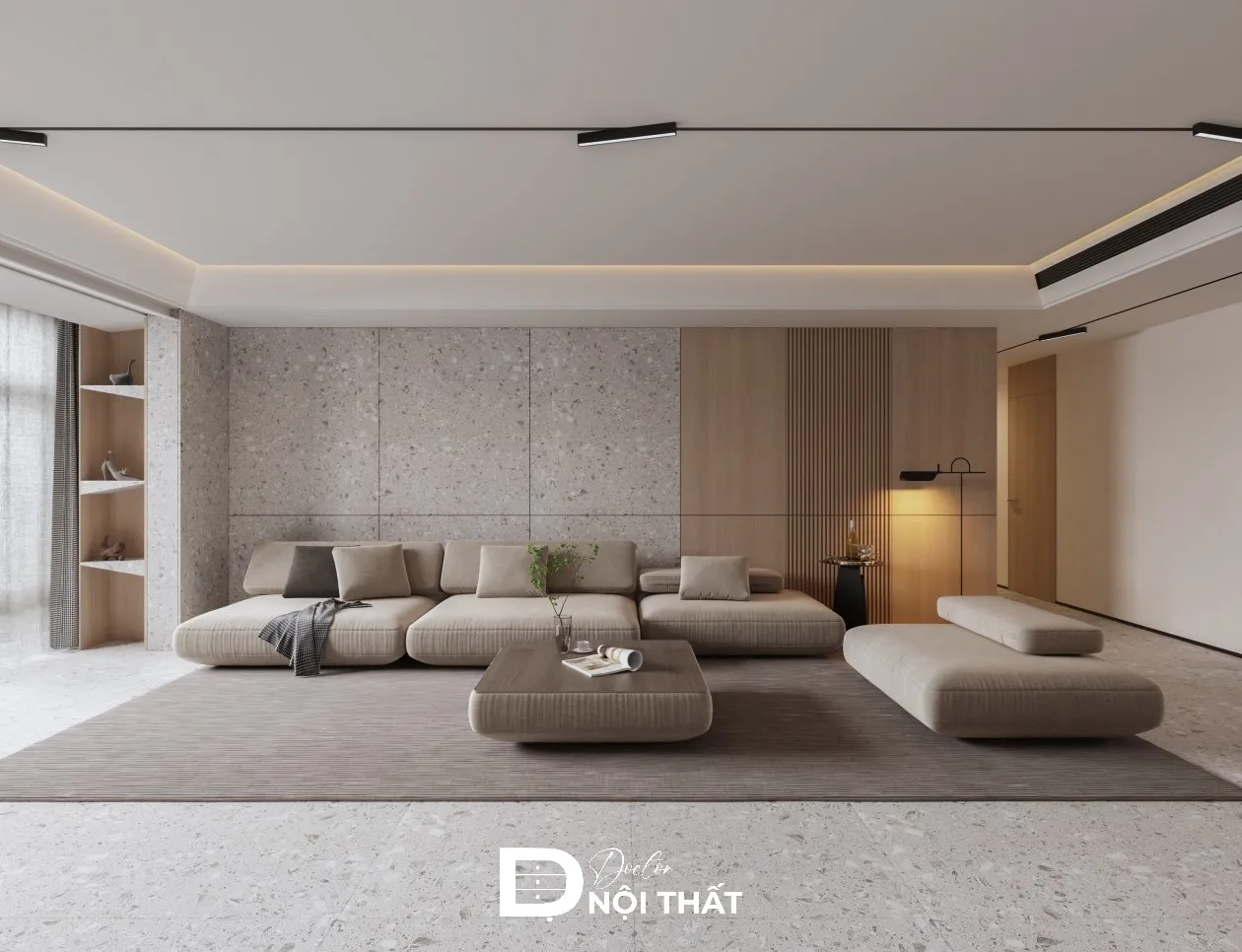 Nội thất phòng khách 16m2 hiện đại gọn gàng