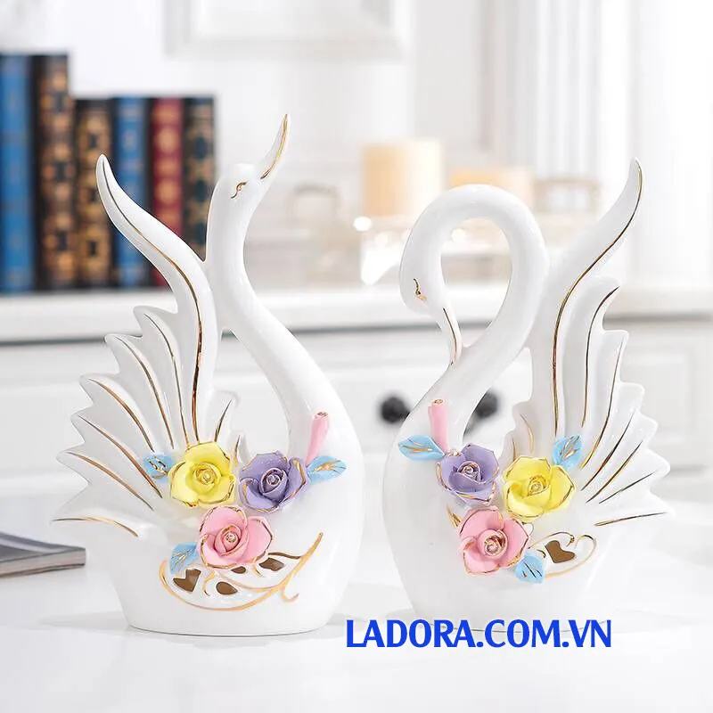 Đôi chim thiên nga gốm sứ CVS006