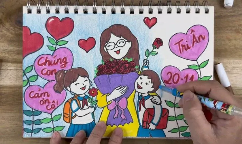 Quá trình tô màu giúp bức tranh 20 11 trở nên sống động