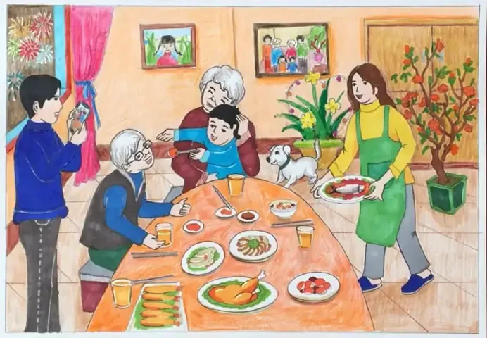 Sáng tạo với chủ đề gia đình hạnh phúc mang lại nhiều niềm vui cho trẻ