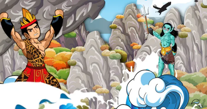 Hình ảnh minh họa nhân vật Sơn Tinh trong truyền thuyết Việt Nam