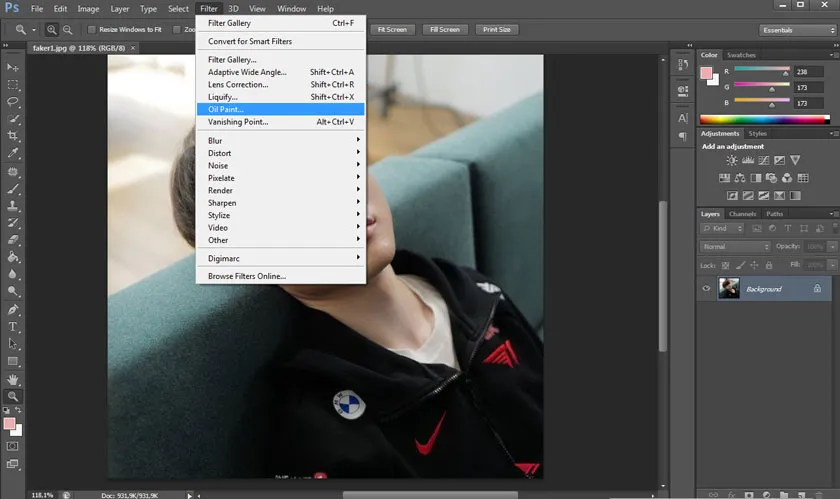 Sử dụng công cụ Oil Paint để tạo hiệu ứng tranh sơn dầu
