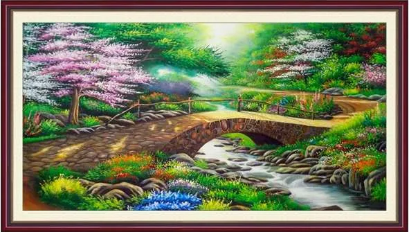 Sử dụng tranh phong cảnh mùa hè để trang trí phòng khách