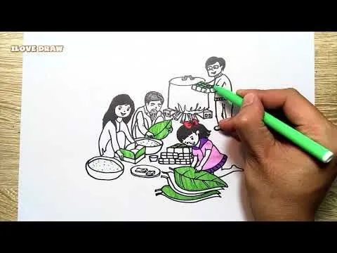 Sự sang trọng và độc đáo của ảnh vẽ tranh ngày tết thể hiện tục lệ đón xuân