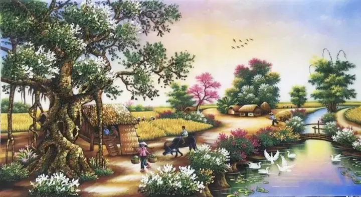 Sự yên bình của vùng nông thôn Việt Nam với những ngôi nhà mái ngói đỏ