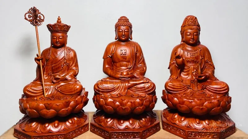 tượng ta bà tam thánh ngồi