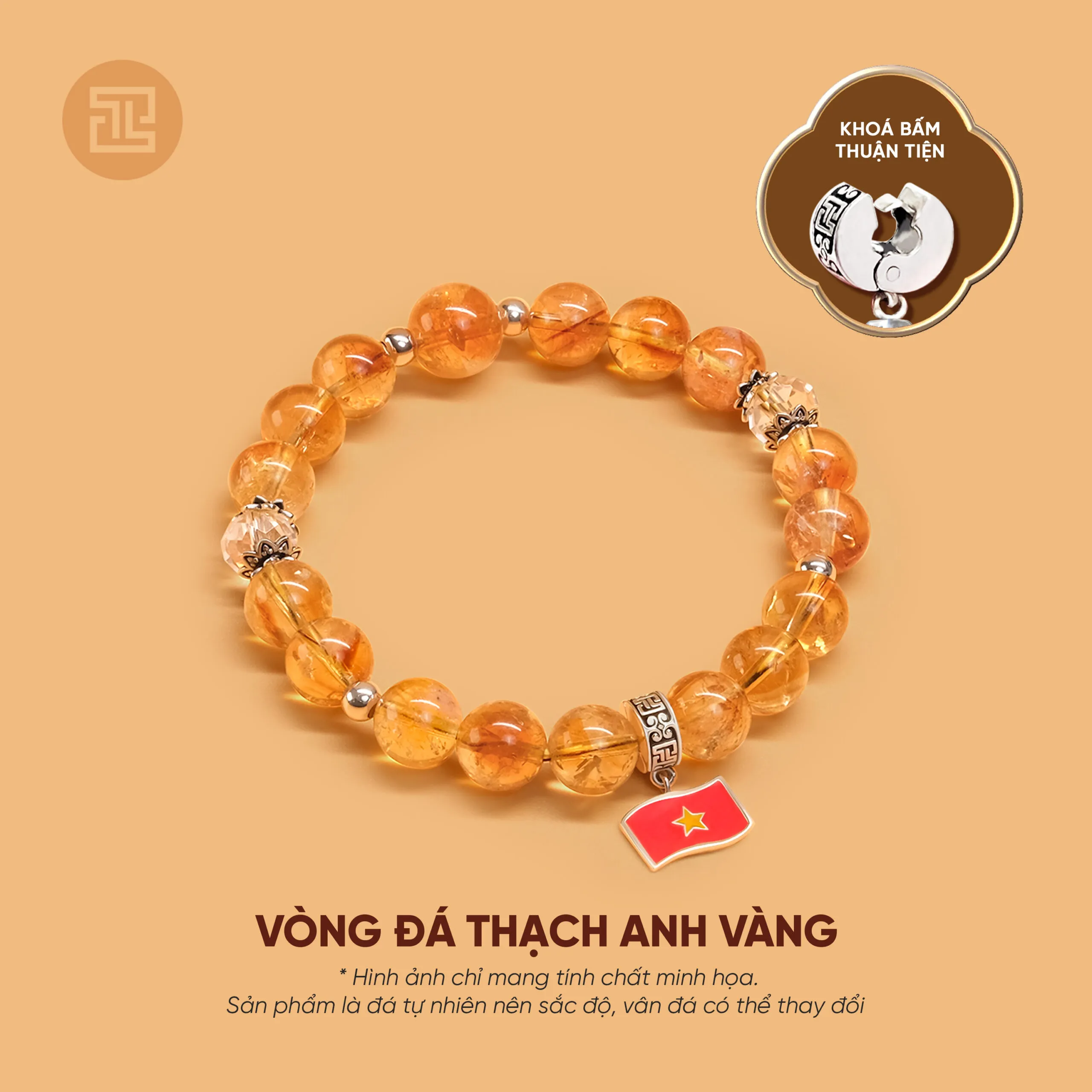 Vòng Thạch Anh Vàng 3A (Citrine)