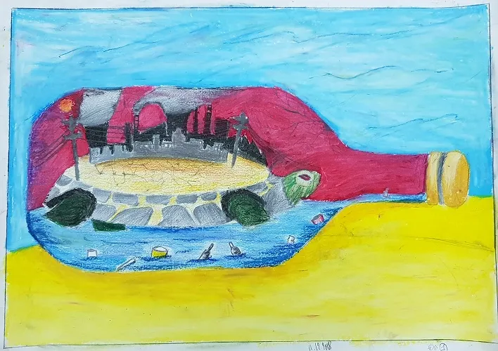 Tác phẩm hội họa đầy sáng tạo về chủ đề môi trường xanh sạch đẹp