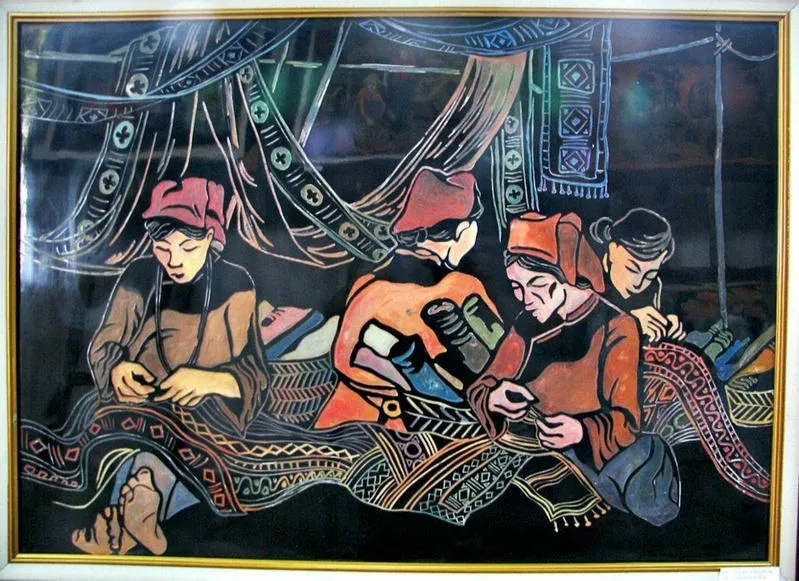 Tác phẩm nghệ thuật tranh vẽ làng nghề truyền thống dân gian