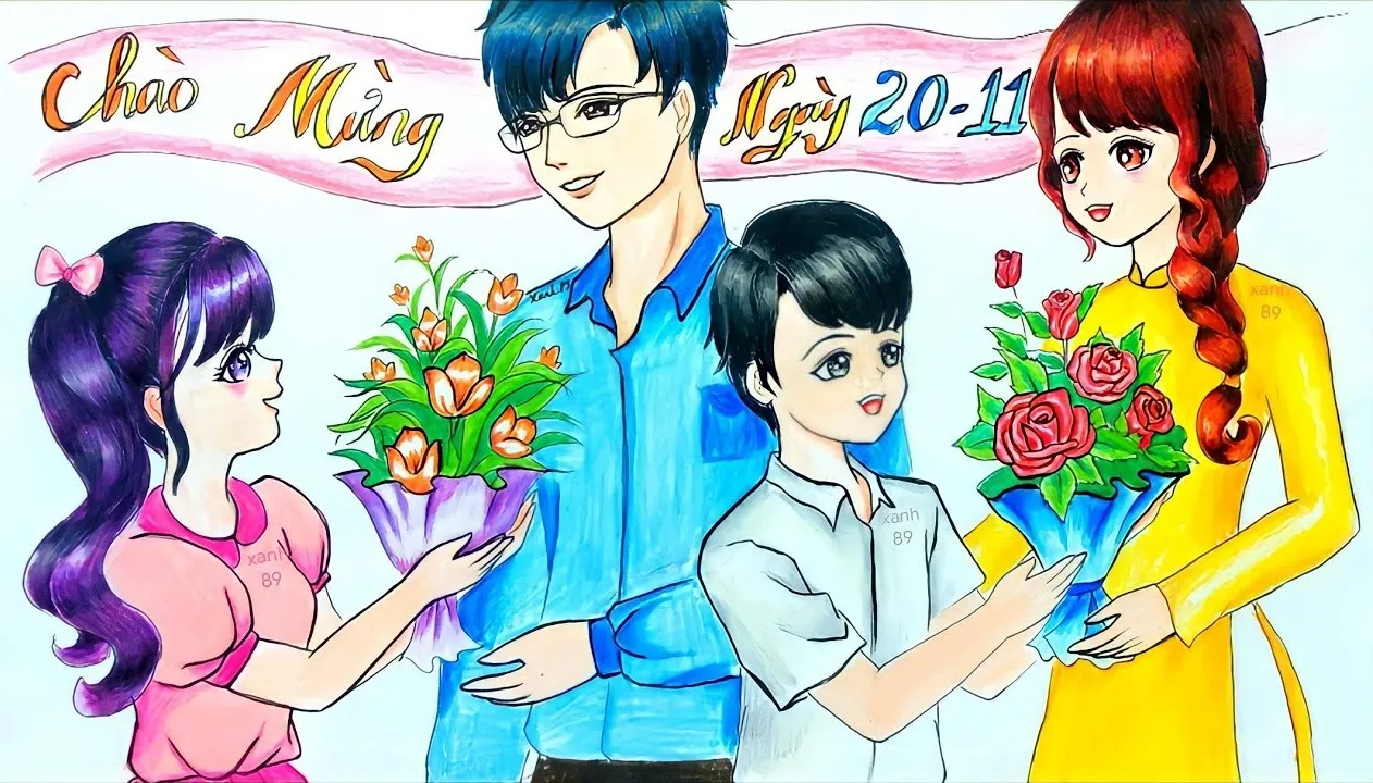 Tác phẩm tranh vẽ 20 tháng 11 đẹp nhất phong cách anime đầy nghệ thuật