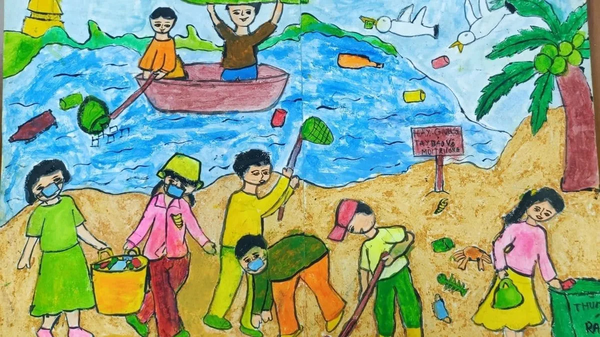 Tác phẩm tranh vẽ bảo vệ môi trường đẹp nhất tuyên truyền tiết kiệm nước