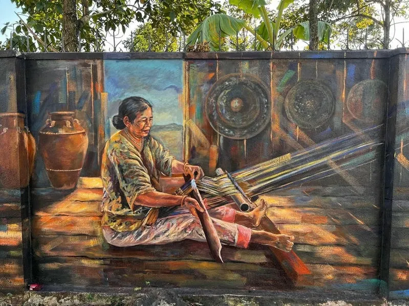 Tác phẩm tranh vẽ làng nghề truyền thống Việt đẹp mắt