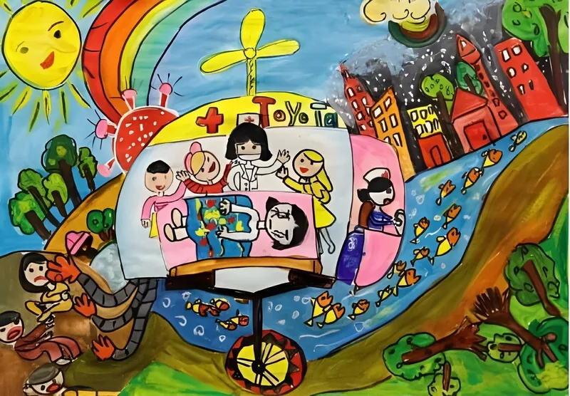 Tác phẩm tranh vẽ trẻ thơ lớp 5 xuất sắc nhất trong cuộc thi hội họa cấp trường