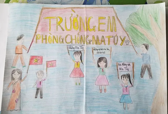 Tác phẩm tranh vẽ về phòng chống ma túy độc đáo của thiếu nhi