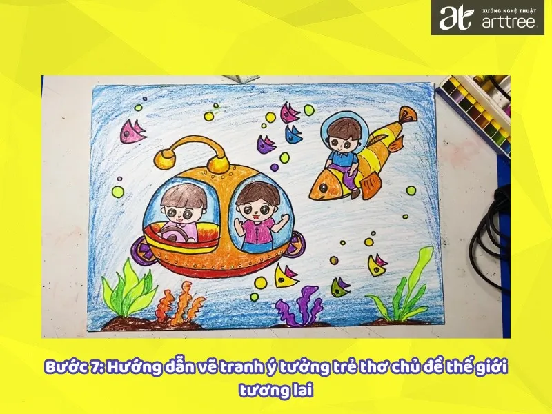 Tác phẩm tương lai hoàn thiện từ hướng dẫn vẽ tranh ý tưởng trẻ thơ