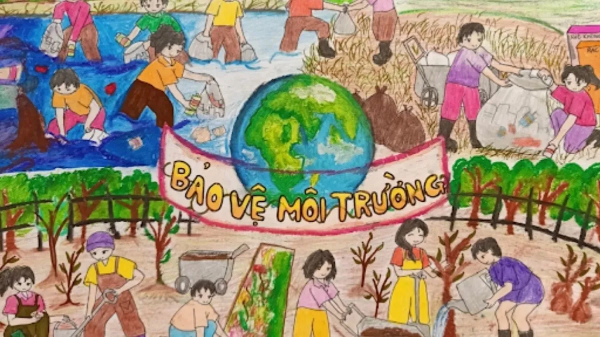 Tác phẩm vẽ tranh bảo vệ môi trường đẹp nhất về tái chế rác thải