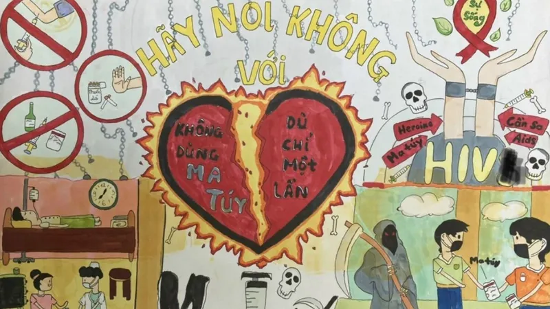 Tác phẩm vẽ tranh phòng chống tệ nạn xã hội ma túy đầy tính nhân văn