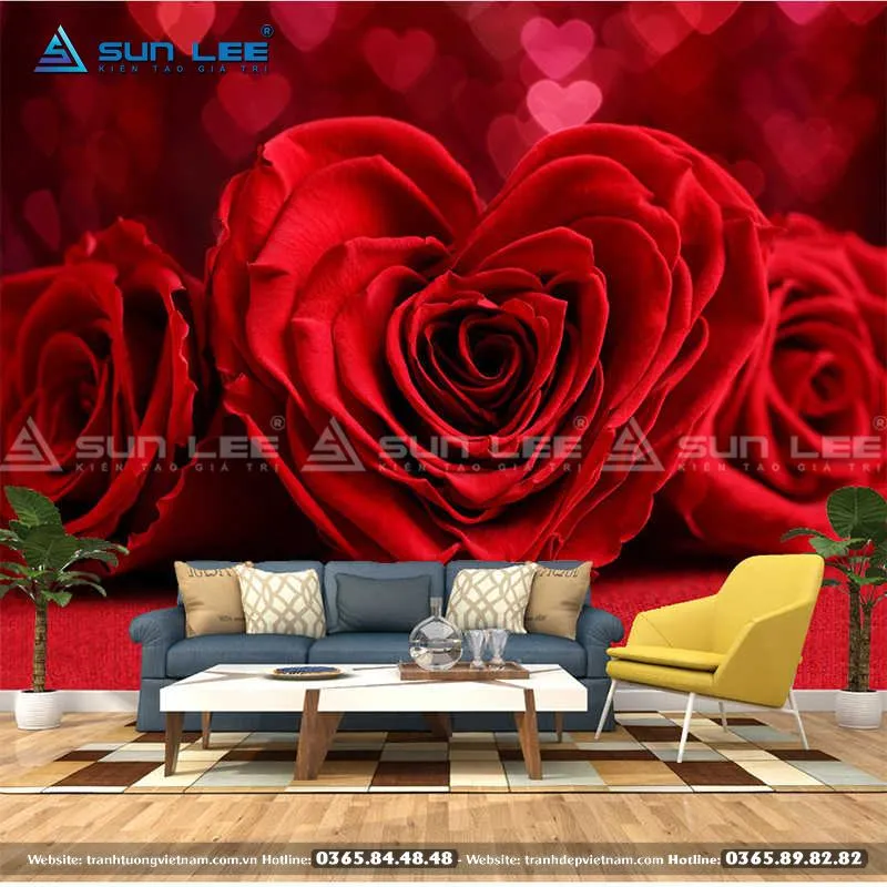 Tác phẩm vẽ tranh tường hoa hồng mờ ảo phong cách tranh sơn dầu - Mẫu 23