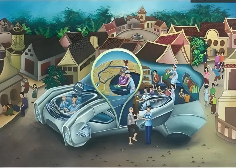 Tác phẩm vẽ ý tưởng trẻ thơ lớp 5 đoạt giải trong cuộc thi cấp quốc gia