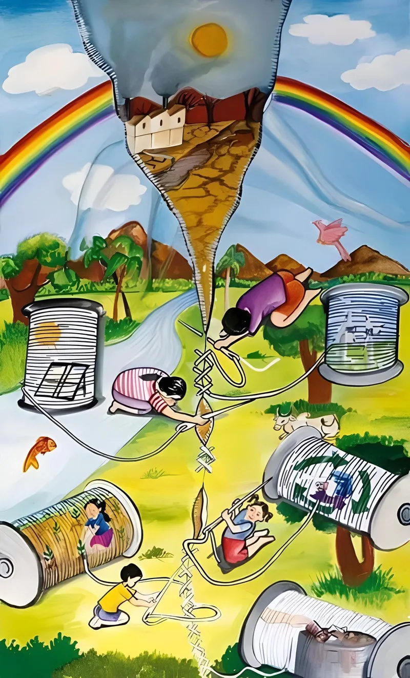 Tác phẩm ý tưởng lớp 5 đoạt giải với kỹ thuật xử lý màu sắc vô cùng tinh luyện