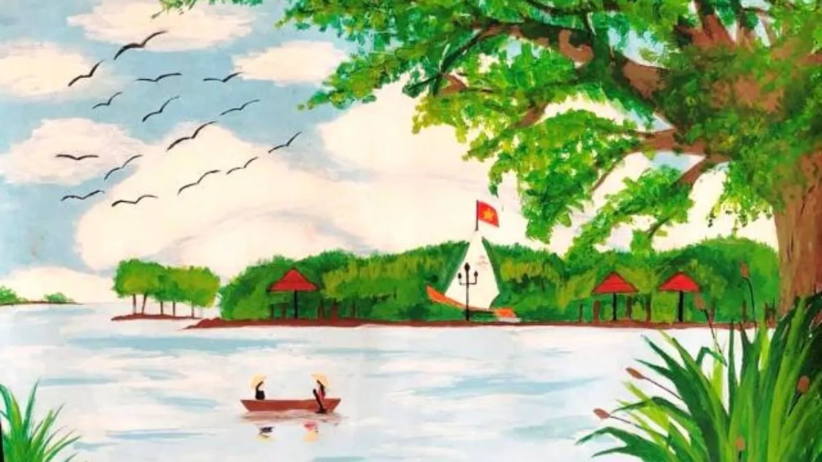 Tải ảnh vẽ tranh bảo vệ môi trường đẹp nhất về chủ đề khí hậu trong lành