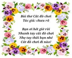 Bài thơ cất đồ chơi giúp bé học gọn gàng