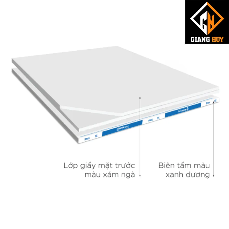 Tấm Thạch Cao 12mm Tiêu Chuẩn Vĩnh Tường-Gyproc