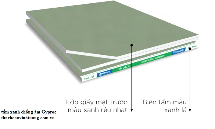 Tấm thạch cao 9mm chống ẩm Gyproc chuẩn chất lượng 2026