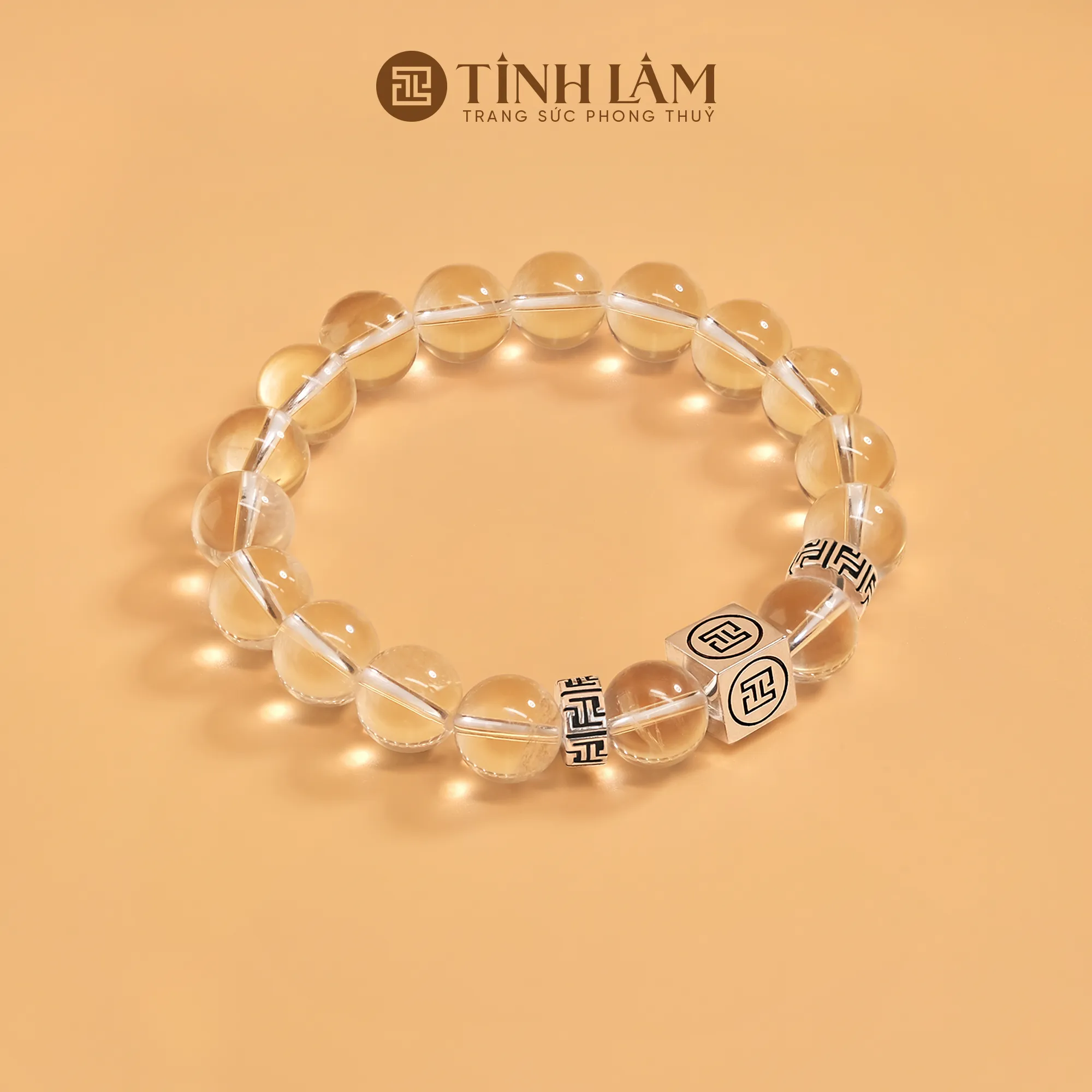 Vòng đá thạch anh trắng trong suốt tự nhiên