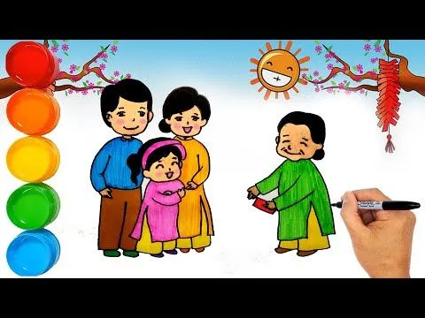 Tham khảo những bức ảnh vẽ tranh ngày tết tuyệt đẹp về miền quê Việt Nam