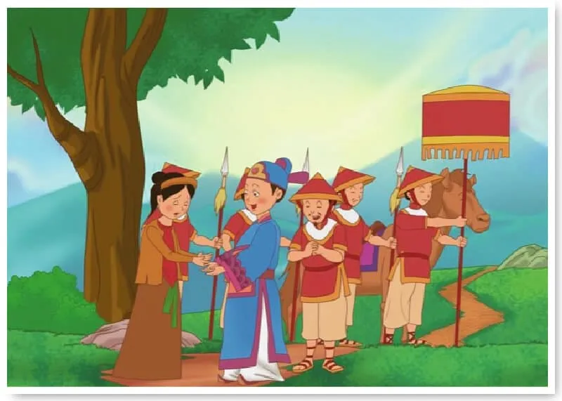 Thánh Gióng cưỡi ngựa sắt bay về trời để lại niềm tự hào và lòng biết ơn vô hạn trong lòng dân tộc