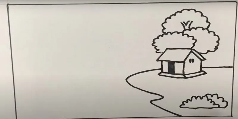 Thêm các khóm cỏ và bụi cây nhỏ bằng nét vẽ răng cưa