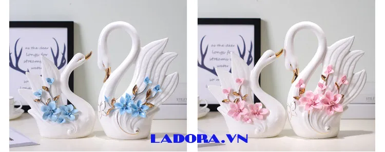 Đôi chim thiên nga gốm sứ CVS001